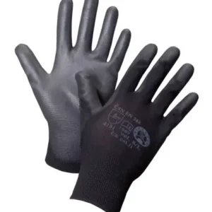 Vásárlói kedvenc Kesztyű, szerelőkesztyű PU, 10-es méretű fekete munkavédelmi kesztyű, 1 pár